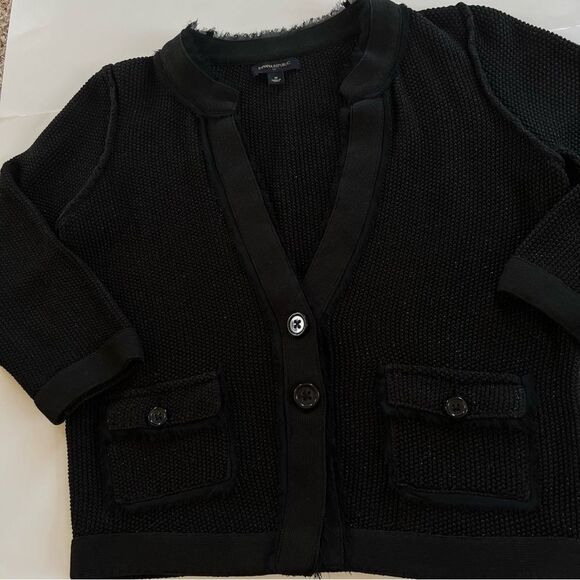 Banana Republic Shimmer Black Button up Cardigan Sweater Size M - Picture 11 of 13